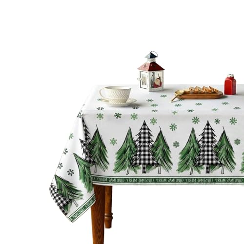 Christmas Tablecloth, Cartoon Christmas Tree Table Clothes, Decorative Table Cloth, Reusable Table Linen Washable Aesthetic Table Covering for Picnic Kitchen, 55x55 Inch von Ceprznvey