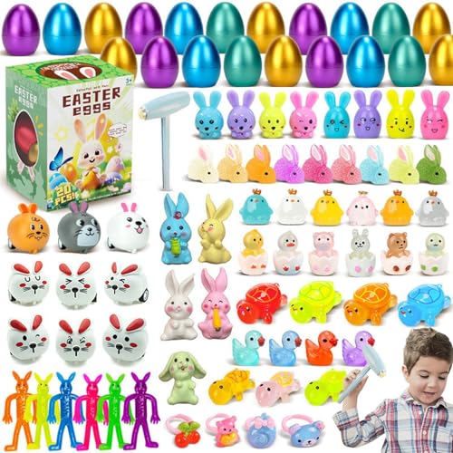 Easter Hunt Toys Set, Filled Easter Decorations, Egg Smashing Toys, Easter Celebration Toys, Easter Festive Favors, Easter Eggs Hunt for Girls Boys, Classroom Prize Supplies von Ceprznvey