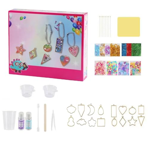 Epoxidharz-Kit, zum Herstellen von Kits, Harzanhänger, Kinder-Bastelset, Schmuckset, Bastelzubehör, robustes Epoxidharz-Set für Kinder, Sturdy Kunstharz zum Herstellen von Anhängern, 8,86 x 2,09 x von Ceprznvey