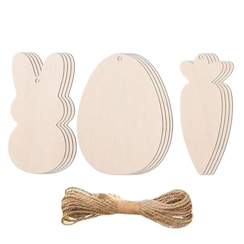 Ergonomic Easter Wooden Cutouts, Bunny Egg Carrot Unfinished Wooden Signs, Spring Decor Classroom Handmade Craft for Kids, Adults, 3.94x1.97x0.98 inches von Ceprznvey