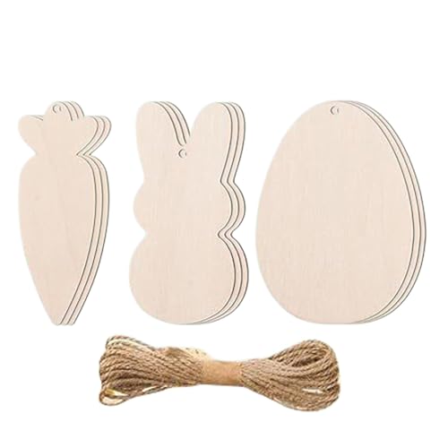 Ergonomic Easter Wooden Cutouts, Bunny Egg Carrot Unfinished Wooden Signs, Spring Decor Classroom Handmade Craft for Kids, Adults, 3.94x1.97x0.98 inches von Ceprznvey