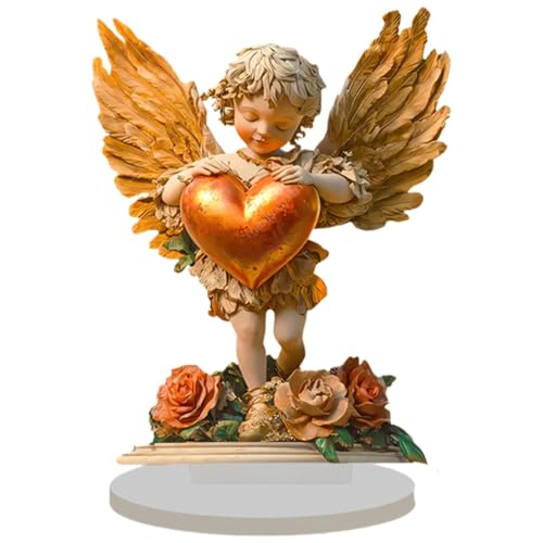 Golden Angel Centerpiece, Acryl Angel Decoration, Funny Angel Tischschild, Golden Angel Centerpiece Tischdekoration 2D Acryl Lustige Angel Tischschild für Zuhause, Restaurant und Coffee Shop von Ceprznvey