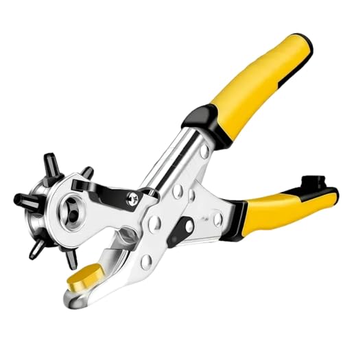 Leather Hole Punch Tool, Heavy Duty Puncher, Belt Punch Pliers, Multi Hole Rotary Puncher, Professional, Labor-Saving, Ergonomic Hole Punch Tools for Watch Bands, Belts, Leather von Ceprznvey