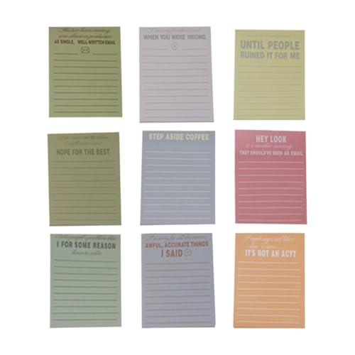 Sticky Notes Set, Sticky Notes Book, 270 Sheets Sticky Notes, Exquisite Sticky Notes, Notepad Sticky Notes Set with 270 Sheets and 9 Unique Rectangular Designs for Study, Work, and Meetings von Ceprznvey