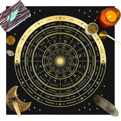 Tarot Altar Cloth, Astrology Oracle Mat, Velvet Short Plush Board Game Square Elegant Pad Delicate Fabric for Reading Divination Cards, Medium and Large Size von Ceprznvey