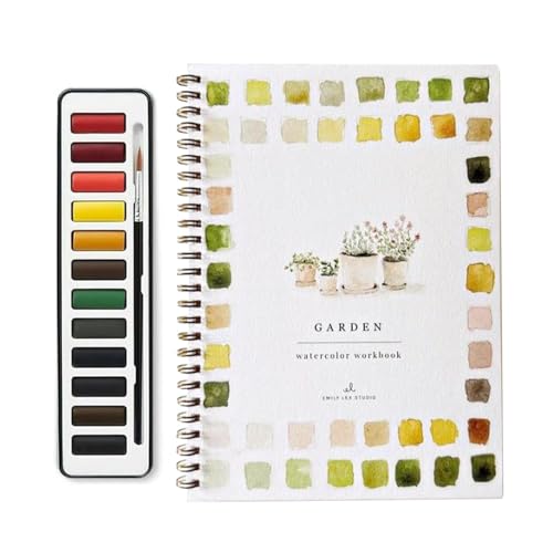 Watercolor Workbook, Kids Drawing Set, Creative Paper Material Art Painting Books Kit Set with Brush for Children Beginners and Professionals, 10.24x7.09 Inches von Ceprznvey