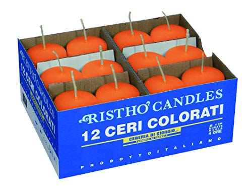 Cereria di Giorgio Candele cero Kerzen, Paraffinwachs, Orange, 4 cm, 12 von Cereria di Giorgio