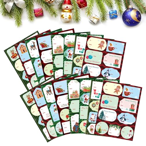 Aufkleber Weihnachten Etiketten Für Weihnachts, Geschenkaufkleber Weihnachten Sticker, 138 Stück Selbstklebende Weihnachts Geschenkanhänger, Weihnachtssticker Weihnachtsaufkleber von Cerioll