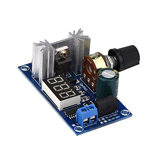 LM317 2A 1,25V-28V Leistungsregler, Lineare DC AC Einstellbare Stromversorgungsplatine 3-30 Volt, Hochfrequenz-Stromversorgungs-Digitalspannungsmodul mit Digitaler Spannungsanzeige von Cerlingwee