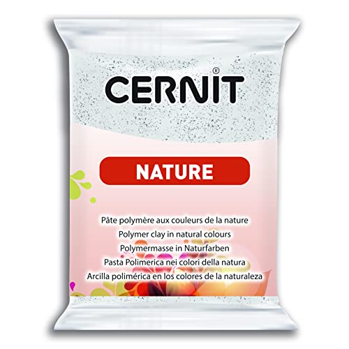 Cernit CE0940056983C - Block Modelliermasse (Polymer) NATURE, ofenhärtend, sofort gebrauchsfähig, 56g, ideal für DIY, Schmuck & Figuren, für Einsteiger & Hobbykünstler, Granit, 1 Stück von Cernit