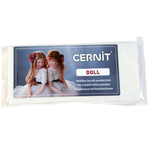 Cernit CE0950500010C - Block Modelliermasse (Polymer) DOLL, ofenhärtend, sofort gebrauchsfähig, 500g, ideal für DIY, Puppen & Figuren, für Einsteiger & Hobbykünstler, Weiß, 1 Stück von Cernit