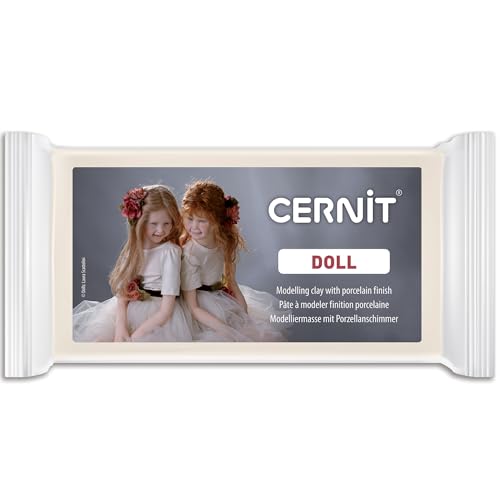 Cernit CE0950500042C - Block Modelliermasse (Polymer) DOLL, ofenhärtend, sofort gebrauchsfähig, 500g, ideal für DIY, Puppen & Figuren, für Einsteiger & Hobbykünstler, Biscuit, 1 Stück von Cernit