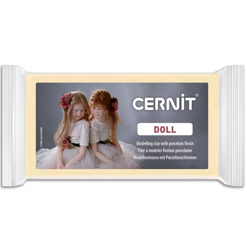 Cernit CE0950500744C - Block Modelliermasse (Polymer) DOLL, ofenhärtend, sofort gebrauchsfähig, 500g, ideal für DIY, Puppen & Figuren, für Einsteiger & Hobbykünstler, Mandel, 1 Stück von Cernit