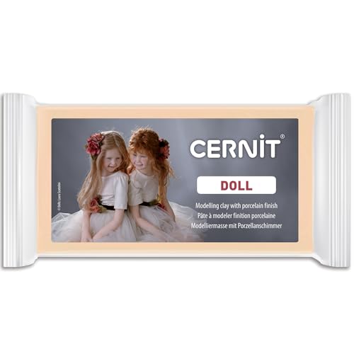 Cernit CE0950500855C - Block Modelliermasse (Polymer) DOLL, ofenhärtend, sofort gebrauchsfähig, 500g, ideal für DIY, Puppen & Figuren, für Einsteiger & Hobbykünstler, Sun Tan, 1 Stück von Cernit