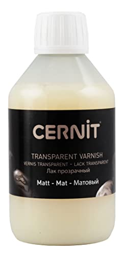 Cernit CE3050250001C - Flakon Lack aus Wasserbasis, sehr widerstandfähig, 250ml, ideal für die Malerei, DIY- und Bastelprojekte, Matt Transparent, 1 Stück von Cernit