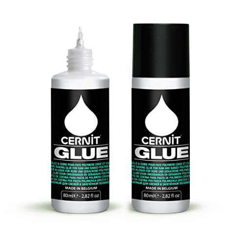 Cernit CE3070080000C - Flasche Klebstoff GLUE 80ml, für Modelliermasse (Polymer) geeignet, mit Präzisionsspitze um kleine Details sauber aufzukleben, Transparent , 1 Stück von Cernit