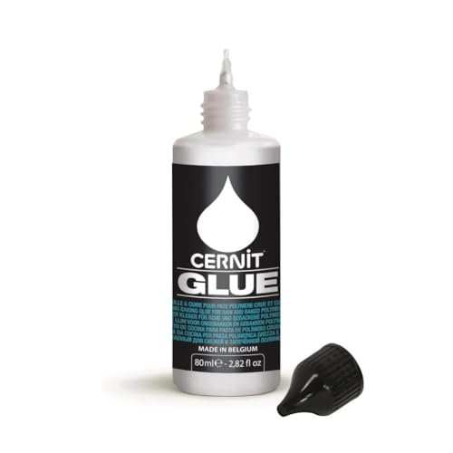 Cernit CE3070080000C - Flasche Klebstoff GLUE 80ml, für Modelliermasse (Polymer) geeignet, mit Präzisionsspitze um kleine Details sauber aufzukleben, Transparent , 1 Stück von Cernit