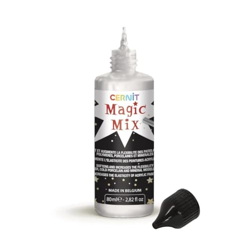 Cernit CE3100080000C - Flasche Weichmacher MAGIC MIX 80ml, erhöht die Flexibilität von keramischen und mineralischen Modelliermassen, ohne die Farbe zu verändern, Transparent , 1 Stück von Cernit