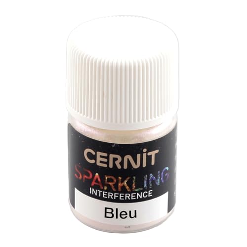 Cernit CE6110005200C - Dose Pigmentpulver 5g, SPARKLING INTERFERENCE, für Modelliermasse (Polymer) & Epoxidharz geeignet, ideal für die Malerei, DIY- und Bastelprojekte, Blau Perlmutt, 1 Stück von Cernit