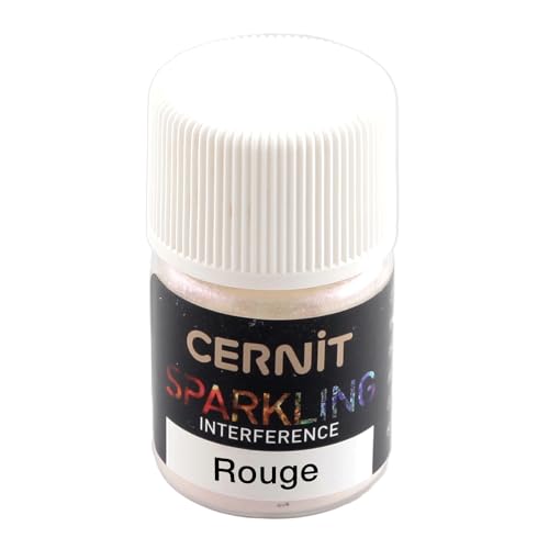 Cernit CE6110005400C - Dose Pigmentpulver 5g, SPARKLING INTERFERENCE, für Modelliermasse (Polymer) & Epoxidharz geeignet, ideal für die Malerei, DIY- und Bastelprojekte, Rot Perlmutt, 1 Stück von Cernit