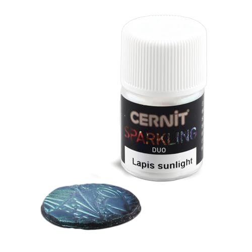 Cernit CE6130002001C - Dose Pigmentpulver 5g, SPARKLING DUO, für Modelliermasse (Polymer) & Epoxidharz geeignet, ideal für die Malerei, DIY- und Bastelprojekte, Lapis Sunlight, 1 Stück von Cernit