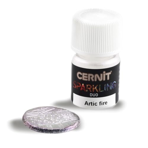 Cernit CE6130002004C - Dose Pigmentpulver 5g, SPARKLING DUO, für Modelliermasse (Polymer) & Epoxidharz geeignet, ideal für die Malerei, DIY- und Bastelprojekte, Arctic Fire, 1 Stück von Cernit