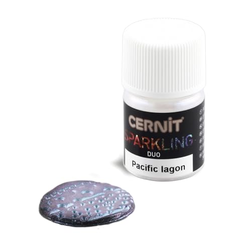 Cernit CE6130002005C - Dose Pigmentpulver 5g, SPARKLING DUO, für Modelliermasse (Polymer) & Epoxidharz geeignet, ideal für die Malerei, DIY- und Bastelprojekte, Pacific Lagoon, 1 Stück von Cernit