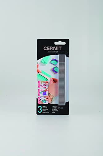 Cernit CE903C - Set mit 3 Modellierklingen aus Metall, speziell für die Verwendung mit Modelliermasse (Polymer) entwickelt, leicht zu reinigen, ideal für DIY- und Bastelprojekte, Metallgrau, 1 Set von Cernit