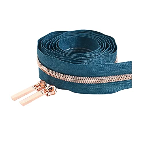 2 Meter 5# Rosegold Zähne Reißverschlussschieber Nylon Reißverschlüsse Zelt Kleidung Reparatur Kits DIY Nähzubehör, Türkis, 2 Meter + 4 Schieber von Cerobit