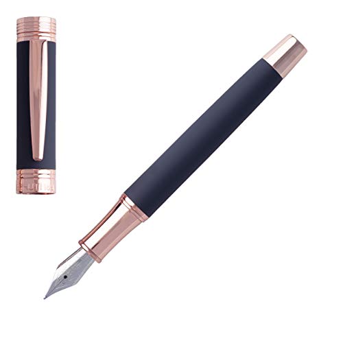 Cerruti Füllfederhalter Zoom Soft Navy in der Farbe Rose Gold mit blauer Tinte, NSG9142N von Cerruti 1881