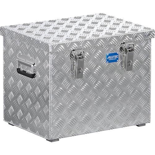 ALUTEC Alu-Transportkiste Riffelblech - 70 l Inhalt - LxBxH 522 x 375 x 420 mm - Alu-Box Alu-Kiste Alu-Transportbox Alu-Transportkiste Kiste für Pritsche Kisten für Pritsche Pritschenbox von ALUTEC MÜNCHEN