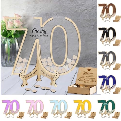 Personalized 70th Birthday Guest Book Alternative Custom 70th Wedding Anniversary Guestbook Number 70 Box Frame Sign 70th Platinum Wedding Gifts For Parents, Grandparents, 70th Anniversary Sign von Certykllp