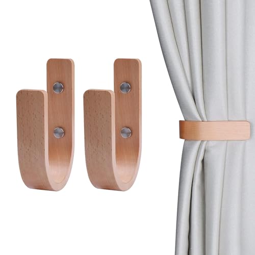 Vorhang Holbacks Holz Vorhang Tie Back Haken Wandhalterung Vorhang Holdbacks Vorhang Tiebacks für Home Fenster Behandlung Dekorationen von CeruleTree