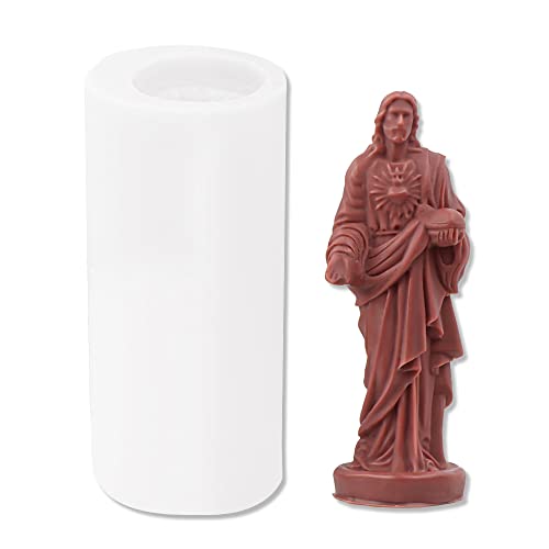 Cestony 3D Jesus-Kerzen-Silikonformen Gießformen für Kerzenherstellung, Gipsharz-Statuen und Heimdekoration von Cestony