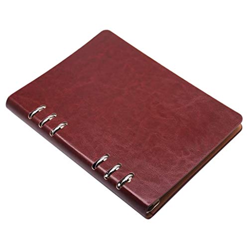 Cetfuro A5 Notizbuch 6 LöCher PU Leder Bezug Notizbuch Loses Leder NachfüLlbare Notebook Bindemittel Ringe Tagebuch () von Cetfuro