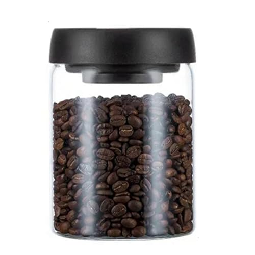 Cetfuro Vakuumversiegelter für Kaffeebohnen, Glas, Luftdichter BehäLter für Lebensmittel, Getreide, SüßIgkeiten, Frischhaltedose, 900 Ml von Cetfuro