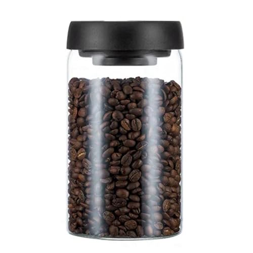 Cetfuro Vakuumversiegelter für Kaffeebohnen, Glas, Luftdichter Kanister, Lebensmittel, Getreide, SüßIgkeiten, Frischhaltedose, 1200 Ml von Cetfuro