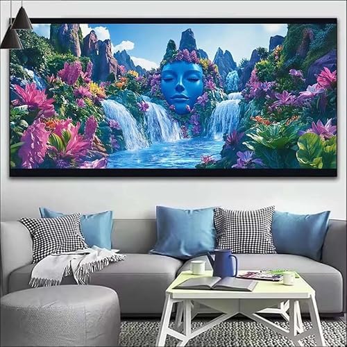 Buddha Malen Nach Zahlen Erwachsene Kit, Malen Nach Zahlen Wasserfall Anfänger DIY Paint by Numbers mit Pinseln und Acrylfarben, DIY Ölgemälde Basteln Set für Wall Deco (Ohne Rahmen) 20x60cm V-415 von Cexeqee