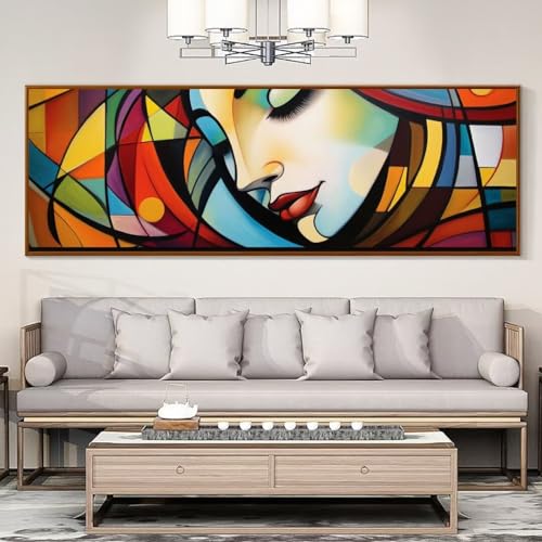 Diamond Painting,Groß XXL 20x60cm/9x24in Diamant Painting Bilder,DIY 5D Abstraktes Gesicht Diamond Art Full Diamond-Painting Set,Diamant Malerei Kreuzstich Arts Basteln Home Wand Dekor Geschenk von Cexeqee