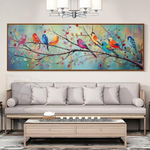 Diamond Painting,Groß XXL 20x60cm/9x24in Diamant Painting Bilder,DIY 5D Bunte Vögel Diamond Art Full Diamond-Painting Set,Diamant Malerei Stickerei Kreuzstich Arts Basteln Home Wand Dekor Geschenk von Cexeqee