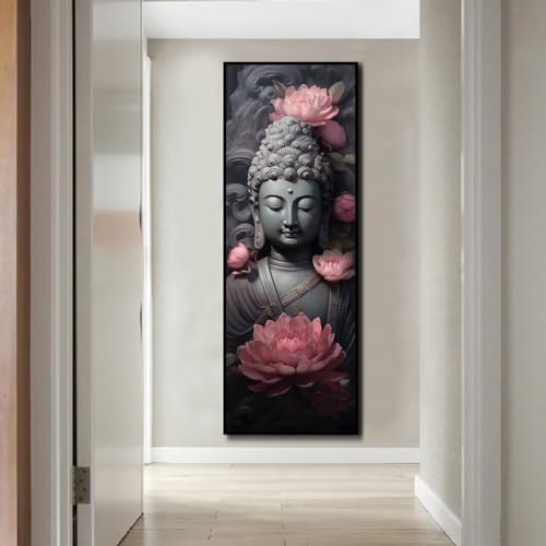 Diamond Painting,Groß XXL 30x90cm/12x36in Diamant Painting Bilder,DIY 5D Buddha Lotusblume Diamond Art Full Diamond-Painting Set,Diamant Malerei Kreuzstich Arts Basteln Home Wand Dekor Geschenk von Cexeqee