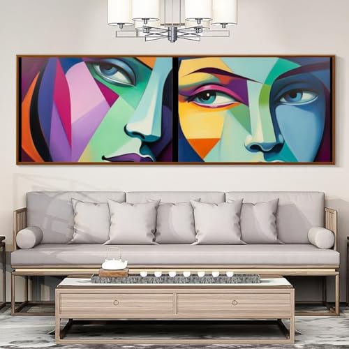 Diamond Painting,Groß XXL 40x120cm/16x48in Diamant Painting Bilder,DIY 5D Abstraktes Gesicht Diamond Art Full Diamond-Painting Set,Diamant Malerei Kreuzstich Arts Basteln Home Wand Dekor Geschenk von Cexeqee