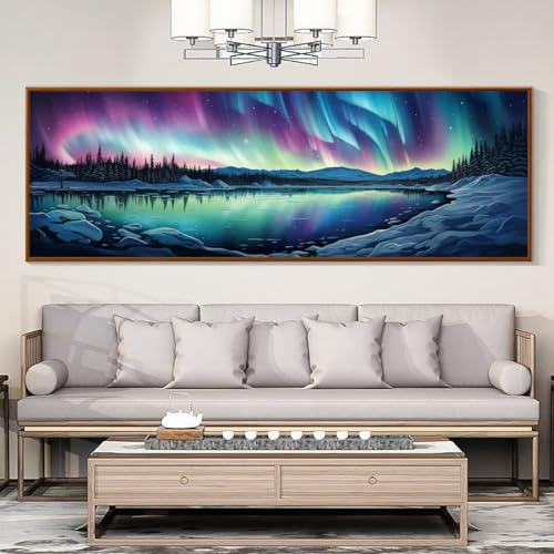 Diamond Painting,Groß XXL 40x120cm/16x48in Diamant Painting Bilder,DIY 5D Landschaft Aurora Borealis Diamond Art Diamond-Painting Set,Diamant Malerei Kreuzstich Basteln Home Wand Dekor Geschenk von Cexeqee