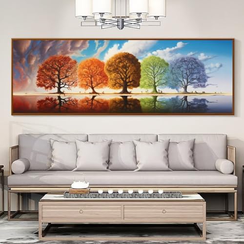 Diamond Painting,Groß XXL 50x150cm/20x59in Diamant Painting Bilder,DIY 5D Vier-Jahreszeiten-Baum Diamond Art Full Diamond-Painting Set,Diamant Malerei Stickerei Kreuzstich Home Wand Dekor Geschenk von Cexeqee