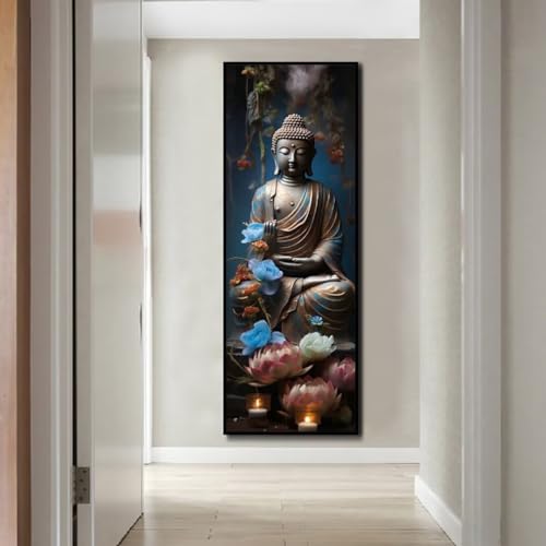 Diamond Painting,Groß XXL 60x155cm/24x61in Diamant Painting Bilder,DIY 5D Buddha Lotusblume Diamond Art Diamond-Painting kinder Set,Diamant Malerei Stickerei Kreuzstich Home Wand Dekor Geschenk von Cexeqee