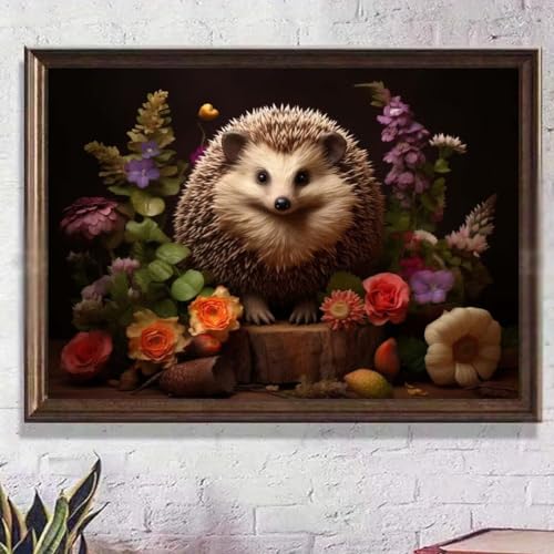 Diamond Painting Erwachsene Igel Blume DIY 5D Diamant Painting Bilder Diamant Kunst Set,Diamantmalerei Kristall Malen nach Zahlen Anfänger Handwerk Kits,Home Wand Dekor Gifts 40x50cm/16x20in U-780 von Cexeqee