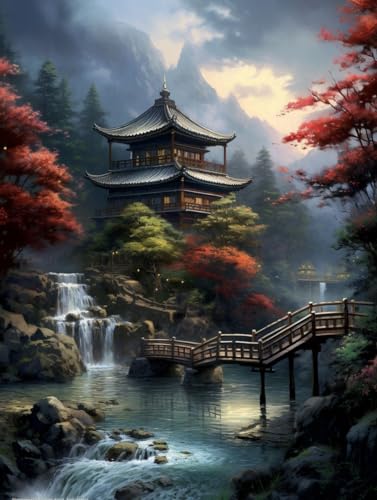 Diamond Painting Erwachsene Japan Landschaft DIY 5D Diamant Painting Bilder Diamant Kunst Set,Diamantmalerei Malen nach Zahlen Anfänger kinder Handwerk Kits,Home Wand Dekor Gifts 30x40cm/12x16in U-283 von Cexeqee