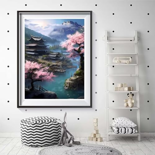 Diamond Painting Erwachsene Japan Landschaft DIY 5D Diamant Painting Bilder Diamant Kunst Set,Diamantmalerei Malen nach Zahlen Anfänger kinder Handwerk Kits,Home Wand Dekor Gifts 30x40cm/12x16in U-671 von Cexeqee