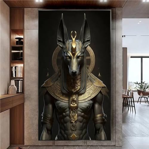 Diamond Painting Set for Adults and Children,Anubis Large 5D DIY Full Drill Diamond Painting 30x60cm Round/Square Rhinestone Embroidery Diamond Art Painting kits for Home Wall Decor Gifts12x24in von Cexeqee