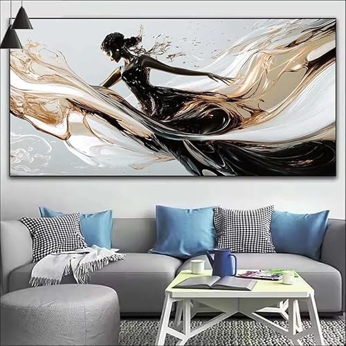 Frau Malen Nach Zahlen Erwachsene Kit, Malen Nach Zahlen Kunst Anfänger DIY Paint by Numbers mit Pinseln und Acrylfarben, DIY Ölgemälde Leinwand Basteln Set für Wall Deco (Ohne Rahmen) 30x90cm V-476 von Cexeqee